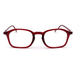 SA106 Unisex Plastic Rectangular Mod Dressy Fashion Reading Glasses +1.25 Red