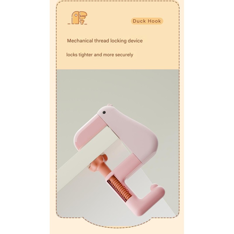 ZPVENATRO Decorative Duck-Shaped Detachable Desk Hook, Portable Side-Mount Schoolbag Pendant,