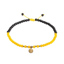 Lightock Anklets for Women Lava Rock Bracelet Essential Oil Diffuser Crystal Energy Ankle Bracelets (Lava Stone/Yellow Agate)
