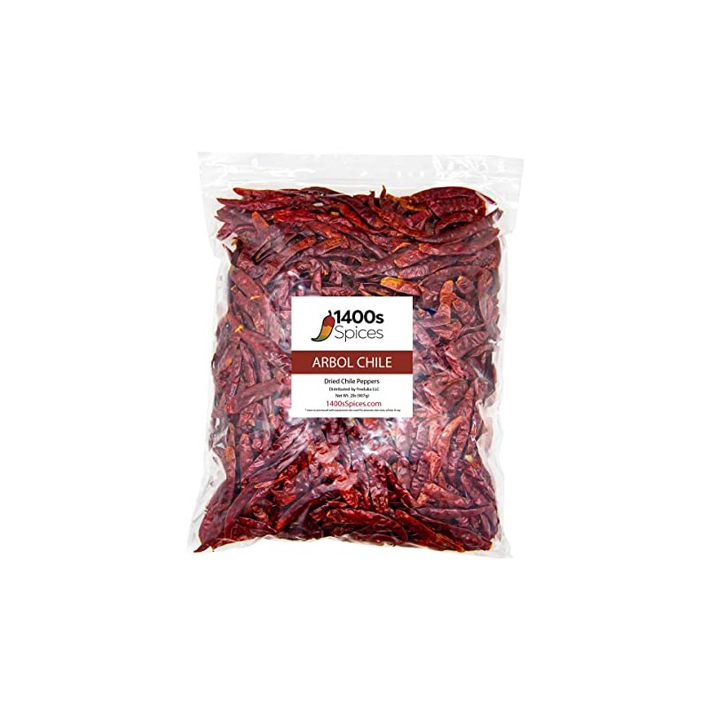 2lb Chile de Arbol Bulk, Food Service by 1400s Spices