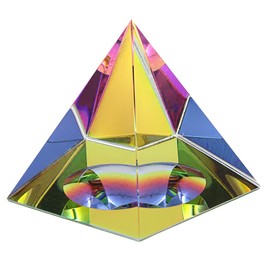 BTSKY Kristall-Pyramide, schillernd, mit Geschenk-Box, in Regenbogenfarben, Dekoration fürs Büro zu Hause, 2.4inch