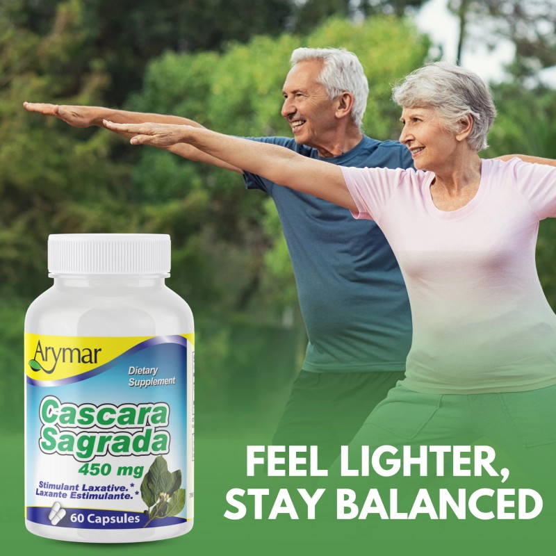 Arymar Cascara Sagrada 450mg – Herbal Digestive Support – 60