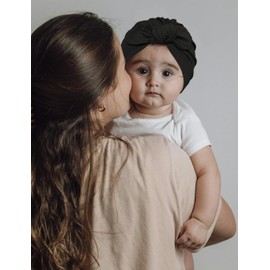 ZURLEFY Baby Girl Hats and Mittens Set for 0-6 Months, Newborn Hospital Hats with Bow for Infant Baby No Scratch Cotton Mittens Set(31G-16)