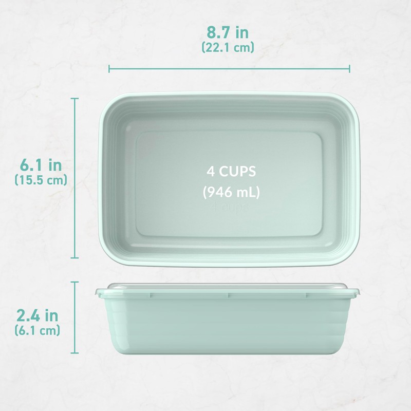 Bentgo Prep 1-Compartment Meal-Prep Containers with Custom-Fit Lids - Microwaveable,