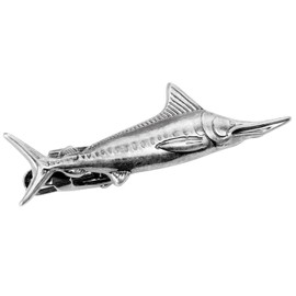 HAWSON 1.9 Inch Skinny Sailfish Novelty Tie Clip for Men Unique- Matte Gunmetal Gray Animal Men's Tie Bar,Unique Sliver Tie Pin, Mens Fish Accessory for Suits, Beach Weddings & Office Gifts​, 1.9 inch