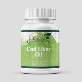 Herbal Connections Cod Liver Oil Softgels with Vitamins A, D3, K2 & Beta-Carotene – 90 mg Omega-3 EPA + DHA for Heart, Brain, Vision & Bone Support, Icelandic Source, Non-GMO, 100 Count