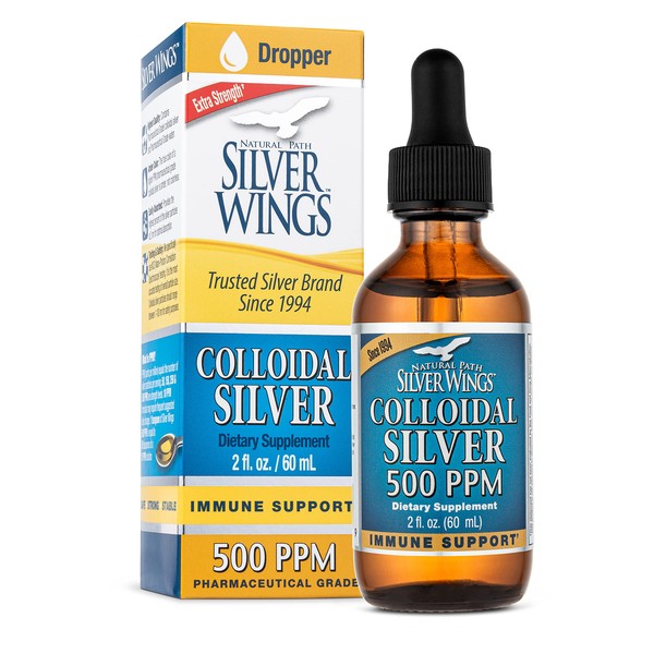 Natural Path Silver Wings Colloidal Silver 500 Ppm, 2 FZ