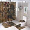 TOWINSFB 4Pcs Retro Aztec Warrior Shower Curtain Sets Bathroom Decor,