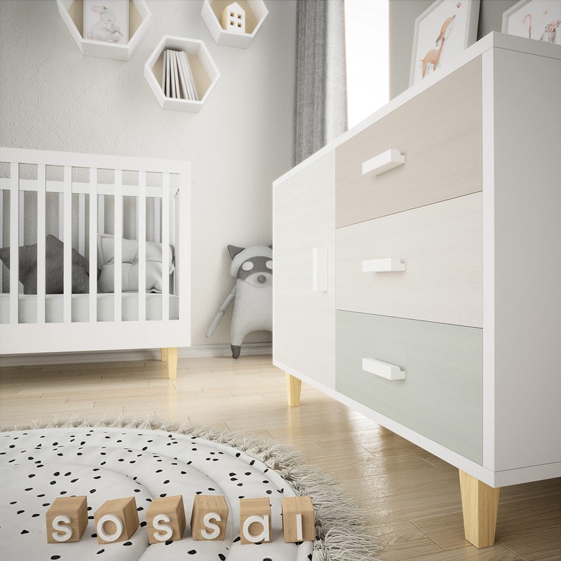 Sossai Clif Square HMF3 Natural Wood Untreated Beech Furniture Feet