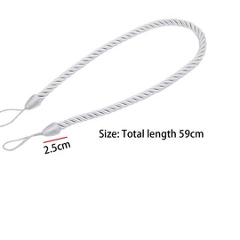 2pcs Grey Curtain Tiebacks 59CM Polyester Curtains Tied Rope For Home & Office Drapery