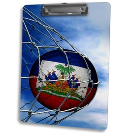 Vibrant Double-Sided Dry Erase Clipboard for Coaches, Teachers, and More - Flag of Haiti (Haitian) - Soccer Design