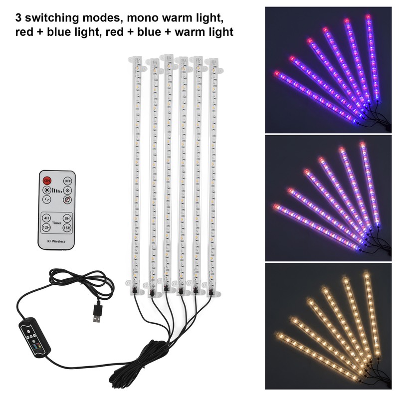 6 Head 54W 216LEDs Plant Growth Light with 3 Light