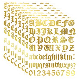 Set of 8 Self Adhesive Vinyl Letter Number Mailbox Number Stickers Alphabet Number Stickers for Mailboxes Signs Windows Doors Cars Trucks Home Business Address Numbers (Gold,1 Inch)