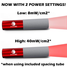 Eagle670 670nm Red Light Therapy for General Wellness 8mW/cm2-130mW/cm2 | USA Lab Verified 670 nm Flashlight (LED) w/Spacing Tube | Easy on The Eyes - no Blue Light v1.0-3.0