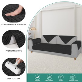 Foxdecor Couch Arm Covers Sofa Arm Covers, Arm Chair Covers Set of 2, Non-Slip Chair Arm Covers, Arm Rest Cover for Sofa, Armchair Slipcovers Couch Protector (Black 18x28 inch)