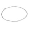jewellerybox Sterling Silver 2mm Curb Rounded Figaro Double Anklet -
