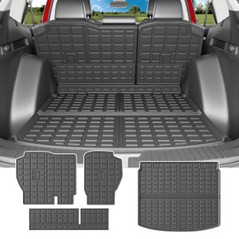 powoq Hybrid Cargo Liner Compatible with 2023-2026 Honda CRV Upper Deck Cargo Mat TPE Trunk Mat Replacement for 2023-2026 Honda CRV Accessories (Fit 23-26 Hybrid Upper Deck, Backrest Mat+Trunk Mat)