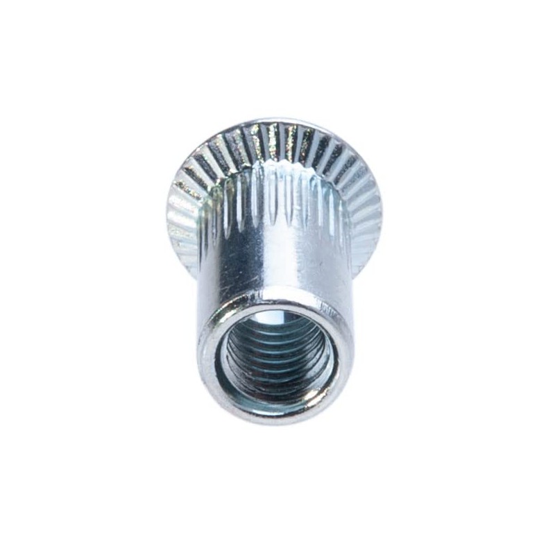 M4 Blind Rivet Nuts, Countersunk Head, Grooved Round Body, Open-Ended