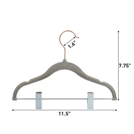 Tosnail 30 Pack Kids Velvet Hangers Children's Clothes Hangers Baby Hangers with Clips - Grey