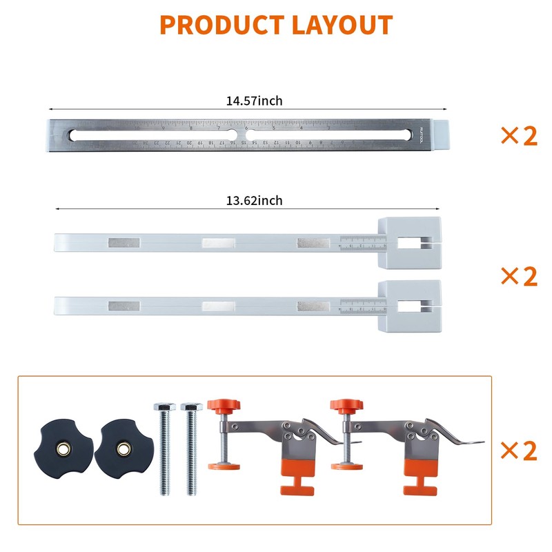 RUITOOL Drawer Slide Jig with Toggle Clamp & Magnetic Arm