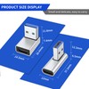 2-Pack 90 Degree USB A Male to USB C Female
