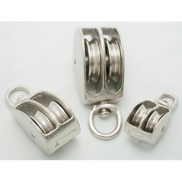 Pulley Block with Swivel Eye for fibrous Rope, Double sheave,