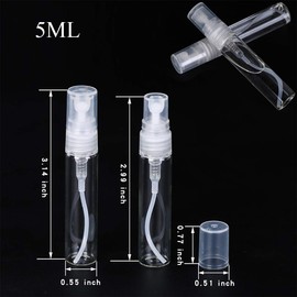 30Pcs 5ml/0.17Oz Portable Mini Refillable Clear Glass Empty Sprayer Perfume Bottles Cosmetic Atomizers Spray Bottle Container for Travel Party Must Makeup Tool (30Pcs 5ml Glass Perfume Bottles)