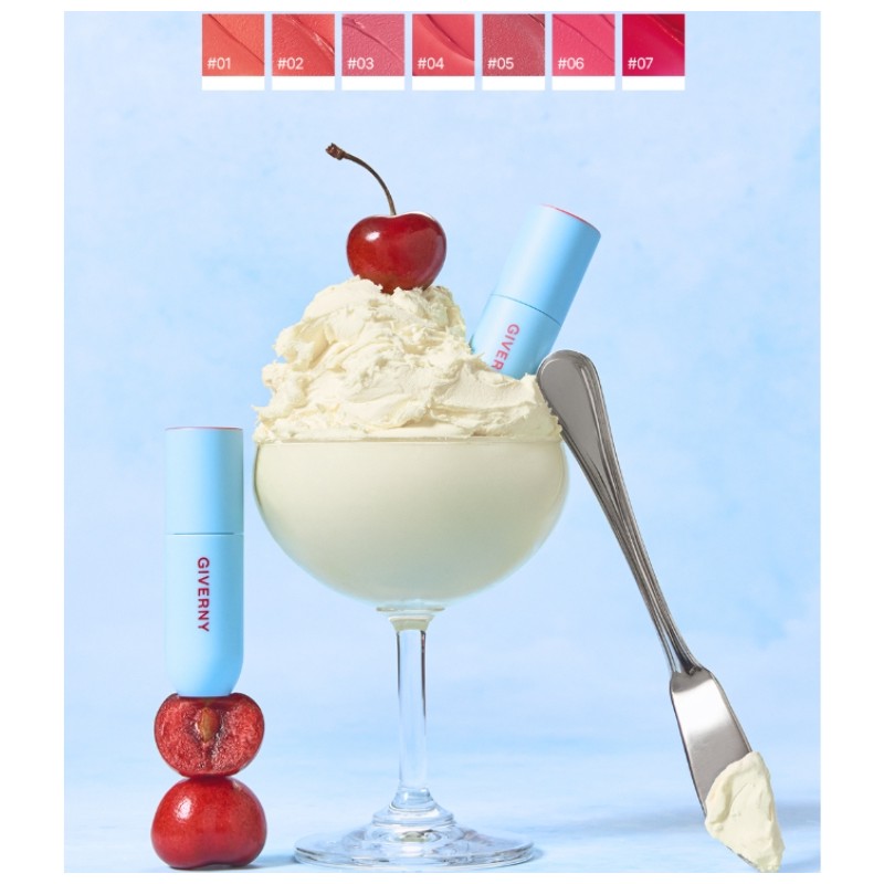 GIVERNY Fluffy Sheer Tint 3.5g, Color:06 Cherry Shake