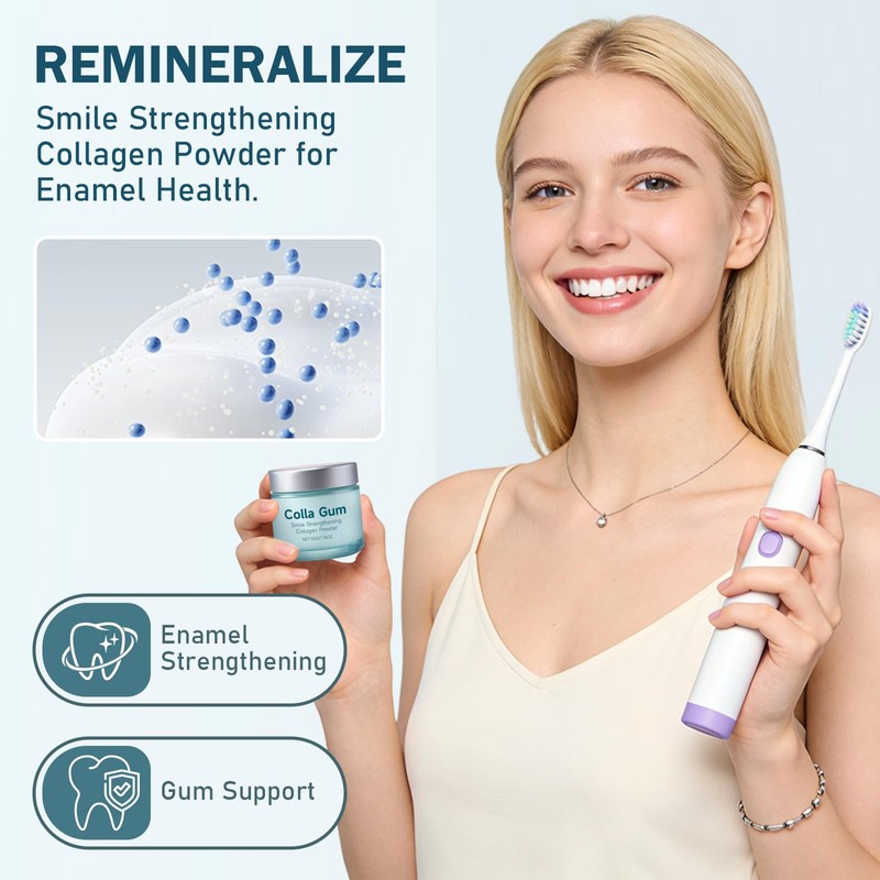 Collagum Smile Strengthening Collagen Powder,Collagen Tooth - Hydroxyapatite Toothpaste Care