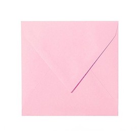 Paper24 Square Envelopes 120 g Light Pink 15.5 x 15.5 cm with Triangular Flap Pack of 25