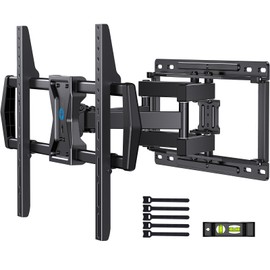 Pipishell Pipishell Full Motion TV Wall Mount for Most 37-75 inch TVs, Wall Mount Bracket with Dual Articulating Arms, Swivel, Tilt, Max VESA 600x400mm up to 100 lbs, TV Mount Fits 12”/16” Wood Studs, PILF6