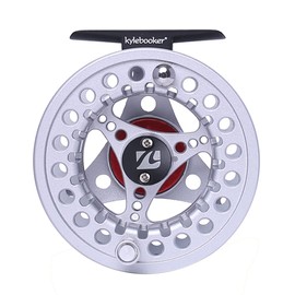 Kylebooker Fliegenfischrolle große Laube mit Aluminium-Körper Fliegenrolle (5/6wt,Silver)