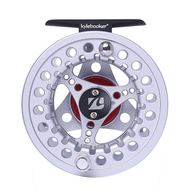 Kylebooker Fliegenfischrolle große Laube mit Aluminium-Körper Fliegenrolle (5/6wt,Silver)