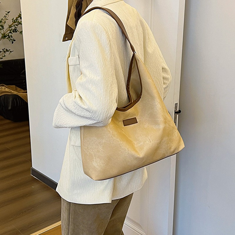 Shoulder Bag for Women Soft PU Leather Minimalistic Top Handle