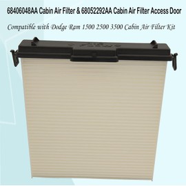 Cabin Air Filter Kit Compatible with Dodge Ram 1500 2500 3500 Replace 68406048AA 68318365AA 68052292AA 5058693AA