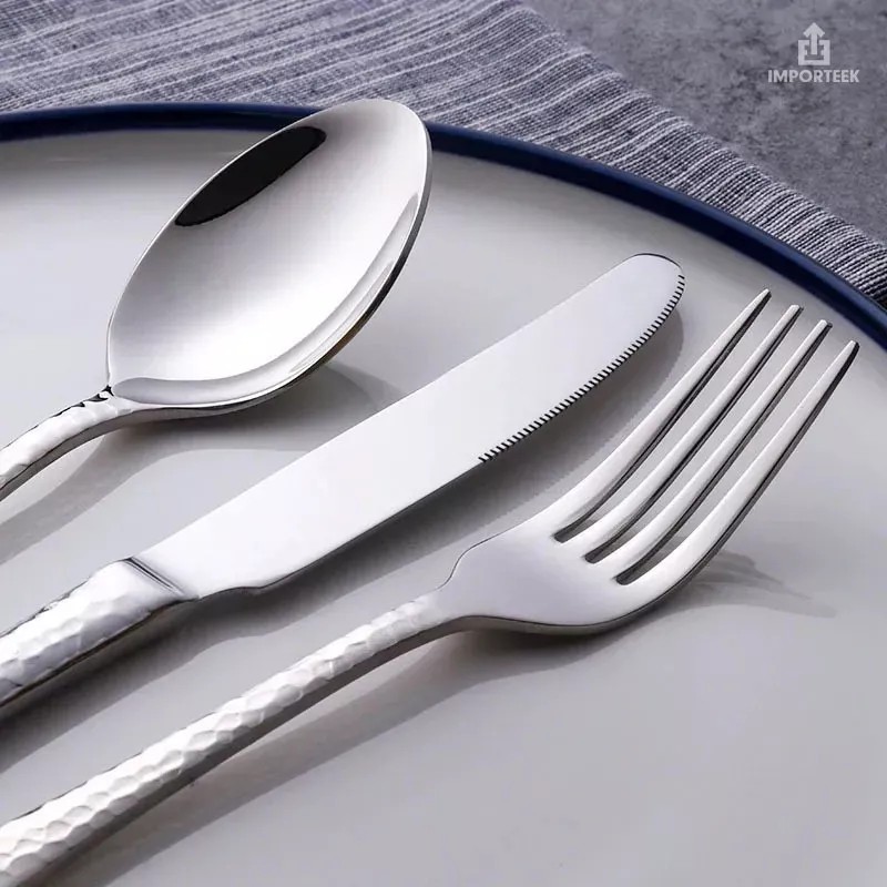Importeek Juego 3 Cubiertos Acero Inoxidable Cuchara Cuchillo Tenedor