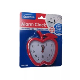 FamilyMaid Alarm Clock Portable Size Apple Shaped  RED #76024A  NEW