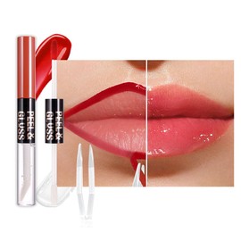 JUAAZIN Vivid Burgundy Lip Stain Peel Off Lip liner and Lip oil with Tweezer, Dual-Ended Peel Off Lip Stain Tattoo, Highly Pigmented Long Lasting Waterproof, Transfer-proof for All Skin Types, 04#