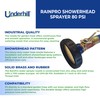 Underhill RainPro Showerhead Garden Water Hose Nozzle Sprayer, 40 GPM
