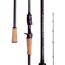 PURELURE ACUTEVIOLET Jerkbait Casting Rod 36T Carbon Fiber Fishing Rod Regular Fast 6'6'' Medium Light Baitcasting Fishing Pole, TZ Ring & Titanium Frame, Carbon Reel Seat and AAA Cork Handle