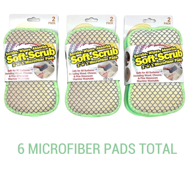 A&H Soft Scrub Microfiber Scrub n Wipe Cleaning Sponge Pads