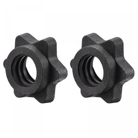 uxcell Dumbbell Hex Nut, 2Pcs M25 Plastic Anti-Slip Lock Collar Screw for Barbell Dumbbell Weight Lifting Black