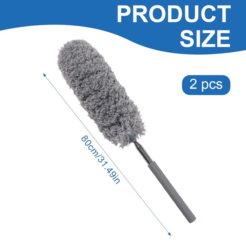 Tomedeks Duster, Washable, Duster, Pack of 2, Retractable for Cleaning
