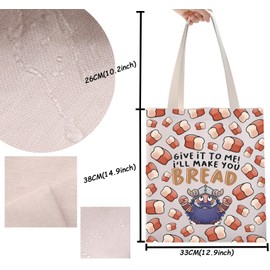 TSOTMO Senshi Merch Tote Bag Senshi Bread Shoulder Bag Senshi Dungeon Meshi Gift for Anime Fans Dwarf Cooking Gifts (MAKE YOU BREAD)