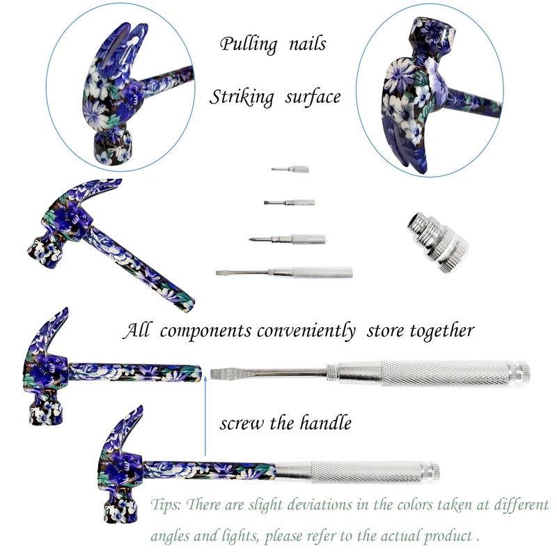6 in 1 Flower Hammer & Screwdriver Tool, All In