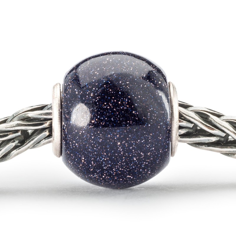 Trollbeads Round Blue Goldstone Glass Bead TGLBE-20397