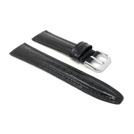 20mm Classic Semi-Glossy Black Leather Smartwatch Band Strap fits Skagen Hagen, Signatur, Hald & Many More