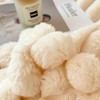 Luxury Cream Faux Rabbit Fur Sleep Blanket - Super Soft,