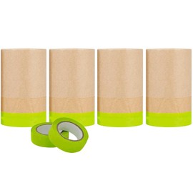 Pre-Taped Masking Paper-6inchx50feet Tape and Drape Painters Paper,Automotive Paint Masking Paper,Masking Paper for Painting Cars,Floor Protection,Wall Covering(Masking Paper:4rolls ,Tape:2rolls)