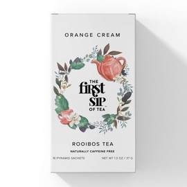 Orange Cream Rooibos Tea 16 Count, Sachet Tea Box, Premium Tea bags, The First Sip of Tea, The Spice Hut